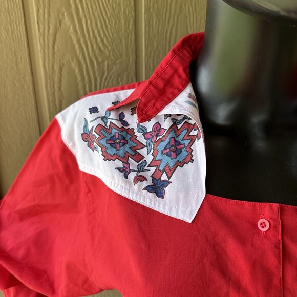 Vintage Frontier Series Womens Shirt Size Large‎ Western Button Up Cowgirl Aztec - Picture 2 of 6